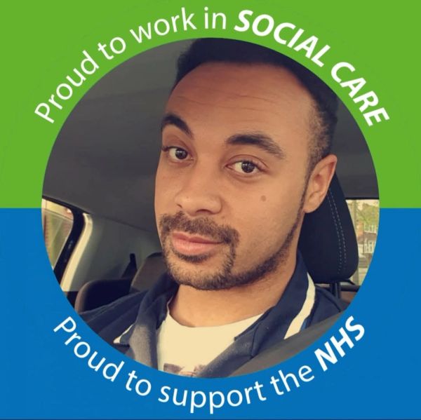 Homecare worker in the car during COVID