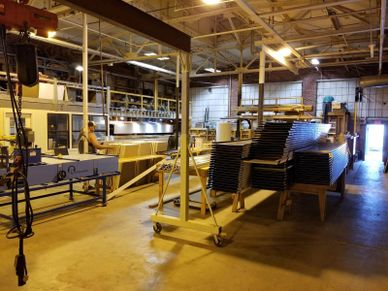 The inside of the INroof manufacturing facility