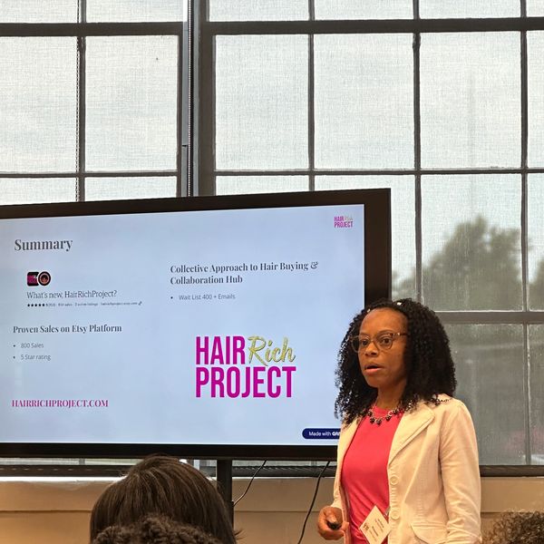 Our founder pitching Hair Rich Project to investors