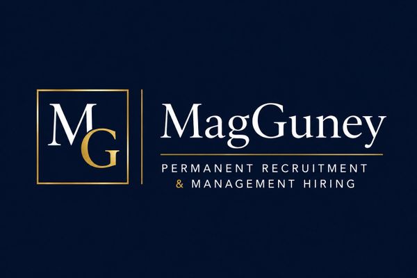 Logo for MagGuney, a recruitment and management hiring company.