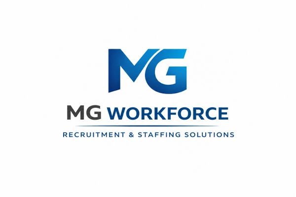 Logo of MG Workforce, a recruitment and staffing solutions company.