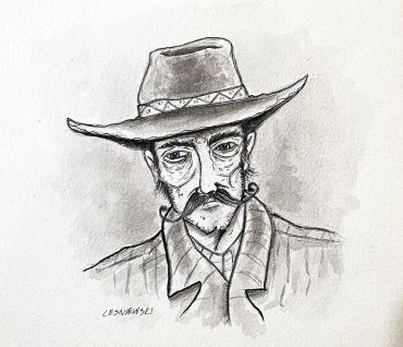 Wild handle bar Mustache Cowboy