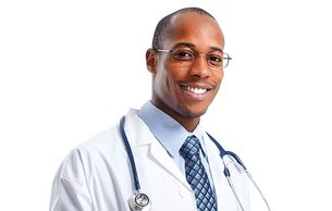 Confident healthcare dr. loking a head