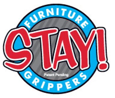 Stay! Furniture Grippers non slip furniture pads logo. Products made for recliners, sofas, beds, etc