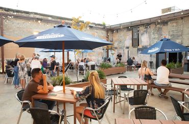 The Courtyard view of TexasMusicBeat.com's featured Texas LIVE music venue, The Post at River East