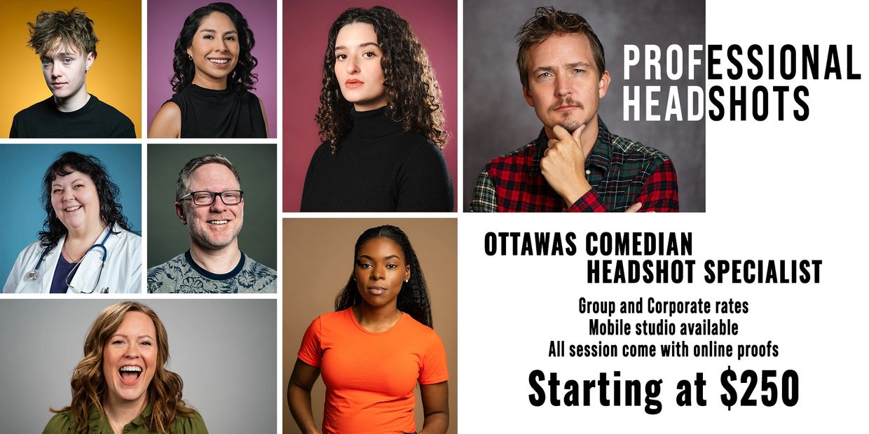 Collage of diverse professional headshots with pricing and service details.