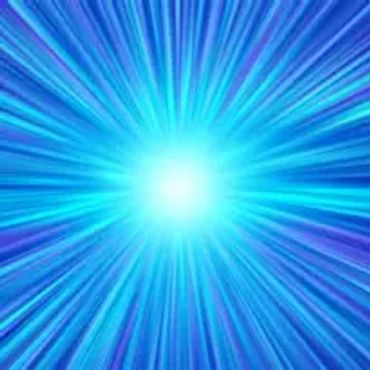 Bright blue light radiating with streaks in all directions.
