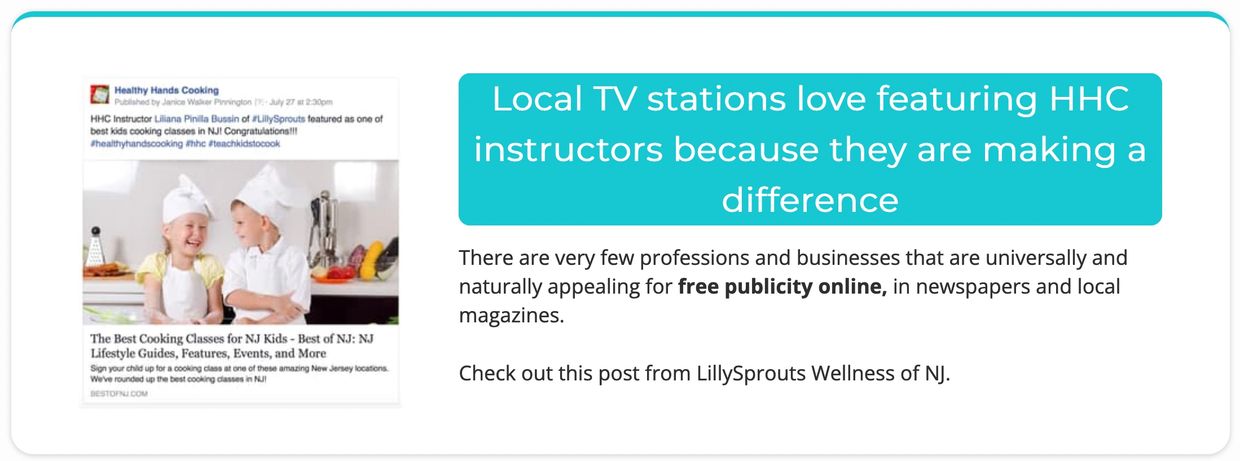 cooking instructor testimony