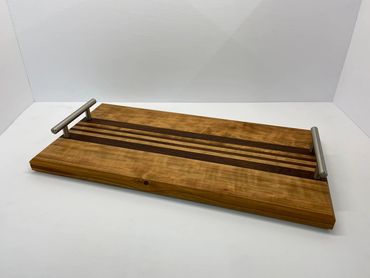 Cherry Charcuterie Board with Black Walnut stripes