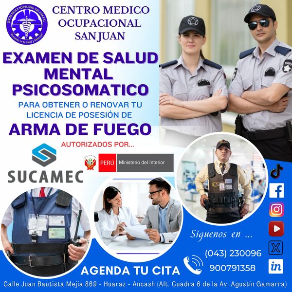 Examen de salud mental Psicosomático para tramites SUCAMEC