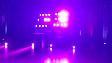 DJ lighting for a school dance DJ.