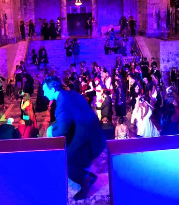 NW Wedding DJ leading a line dance for all the guests.