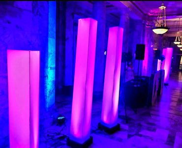 Glowing DJ lights bring the party for this event DJ.