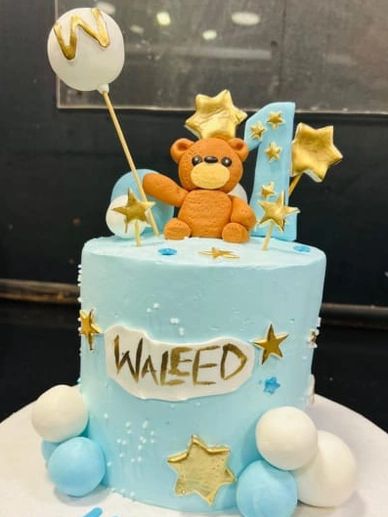 Blue Teddy Bear cake for Birthday Boy