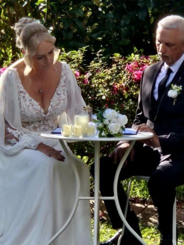 Sunshine Coast Garden Wedding Noosa Botanical Gardens signing table