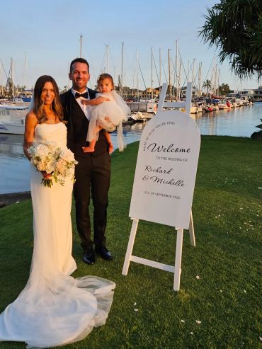 Pier 33 Mooloolaba Wedding
Sunshine Coast River Wedding
Wedding Welcome sign