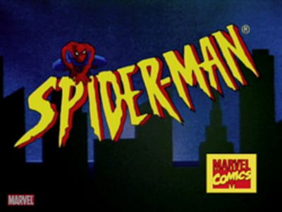 Spider-Man logo with Marvel Comics branding.
