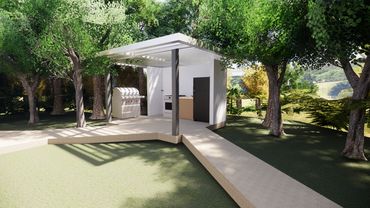 Imagen exterior realizada en Software Revit y renderizado en enscape