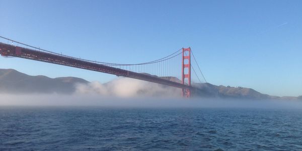 Golden Gate Bridge from a sailboat