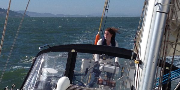 girl sailing in san Francisco