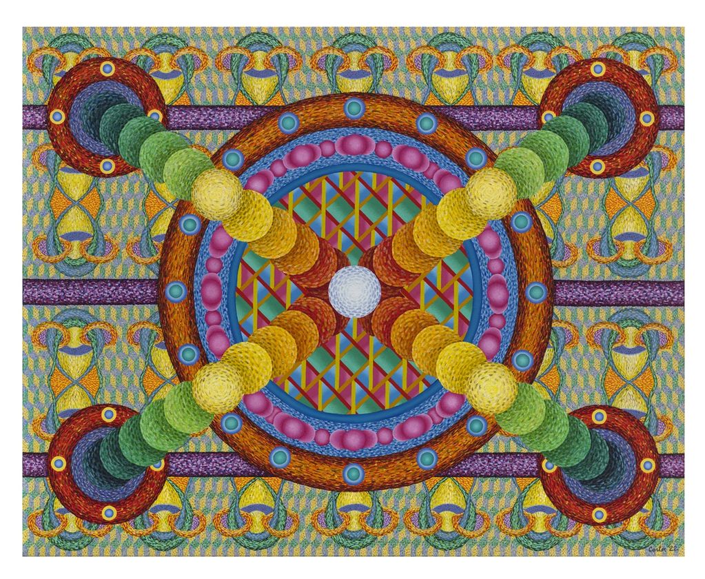 symmetrical painting, abstract artwork