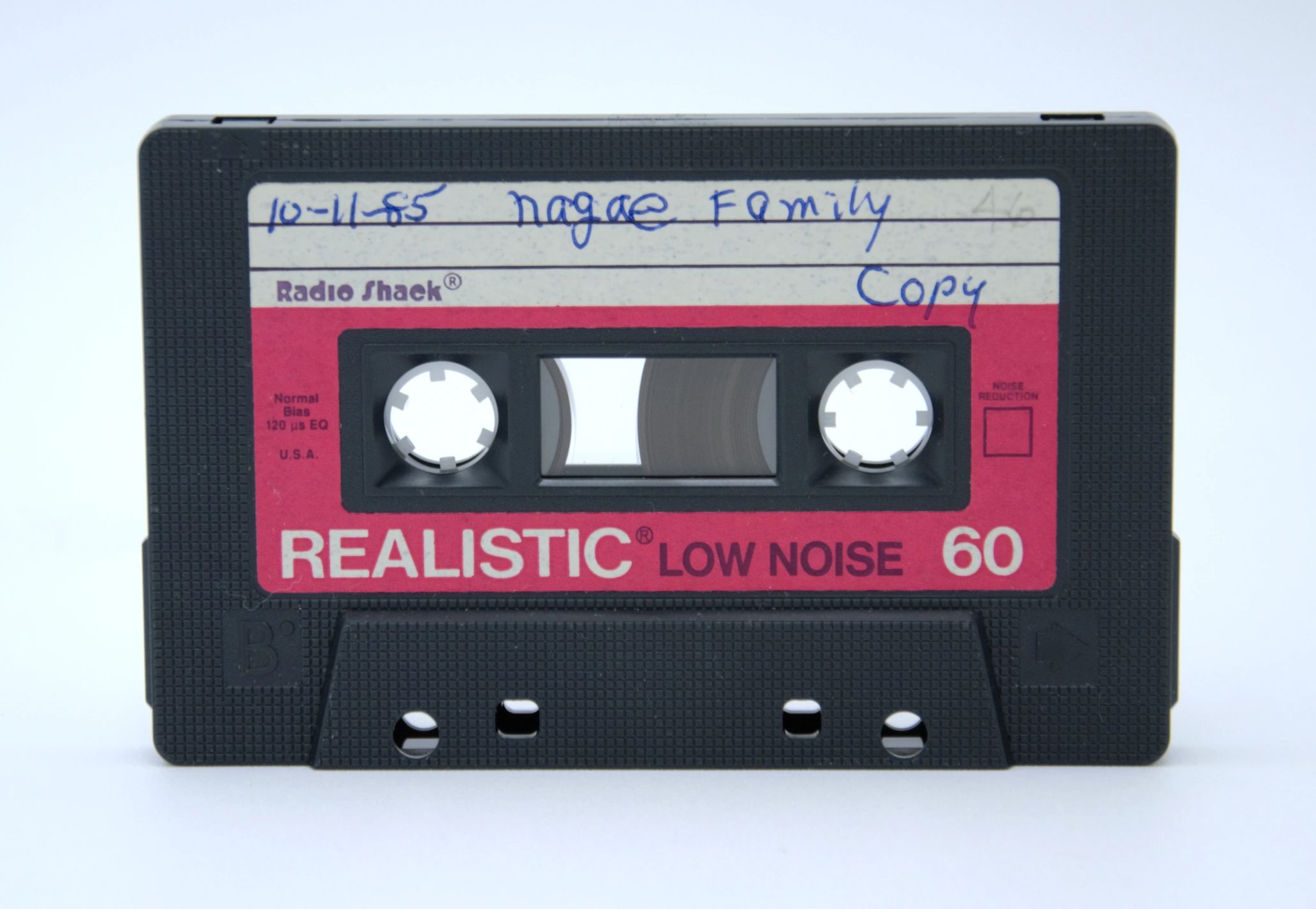 Audio cassette tape labeled "10-11-85 Nagae Family Copy"