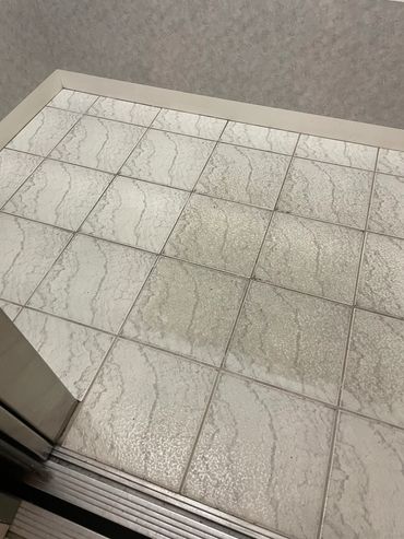 A little elbow grease gets the job done on these dirty floors