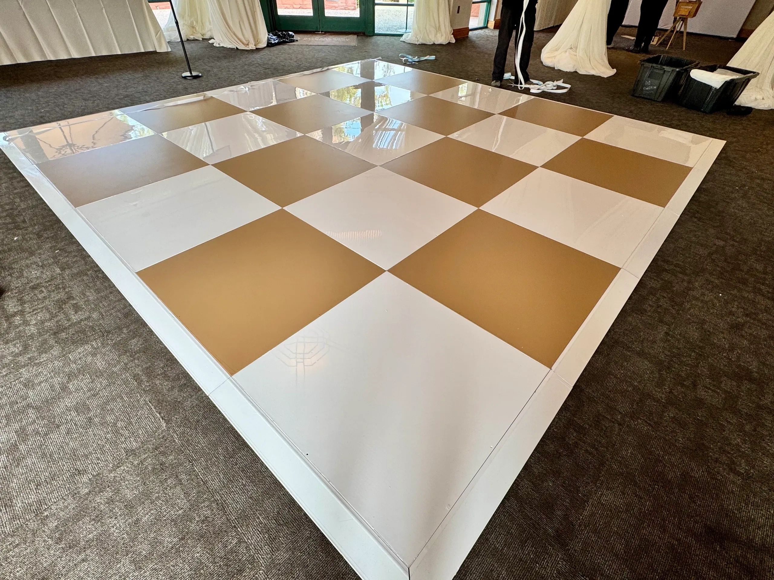 White and brown checkered Dance Floor