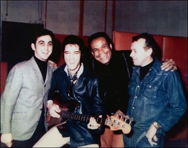 George Klein, Elvis Presley, Roy Hamilton, and Chips Moman.