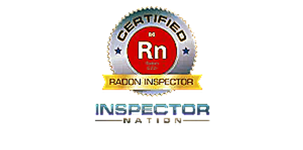 Certified Radon Inspector logo with atomic symbol Rn.