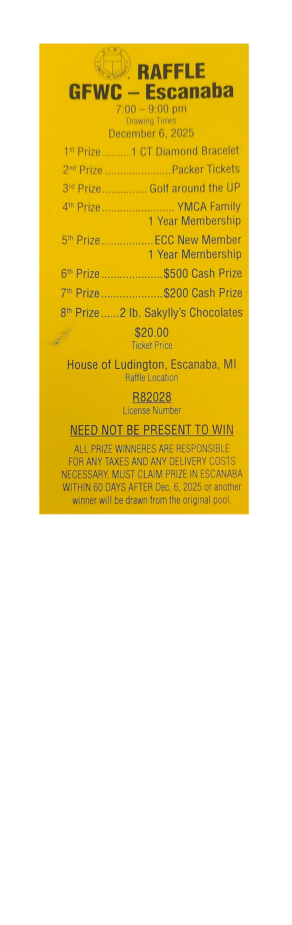 Raffle tickets are now on sale for our 75th Diamond Jubilee Charity Ball.
