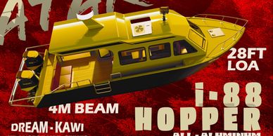 All- aluminum ATAK series. The KAWI Jakarta made i-88 HOPPER is the best 880 fish and fun boat.