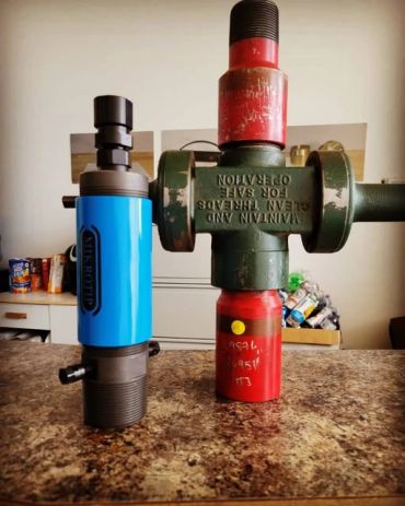 Two industrial tools on a countertop.