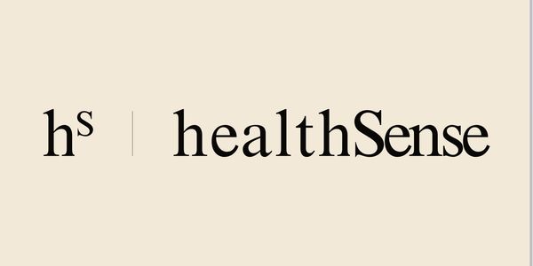 Minimalist logo for healthSense with 'hS' and text.