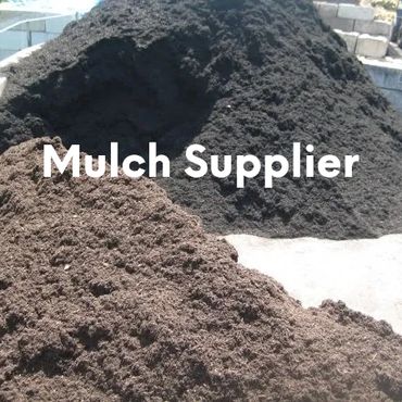 Piles of brown and black mulch