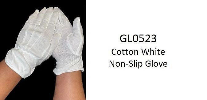 Cotton White Non-Slip Glove