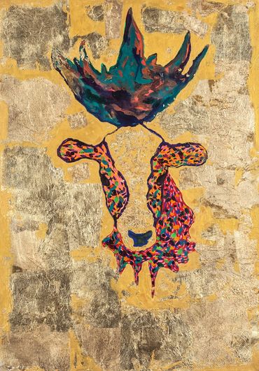 The sacrifice
910mm X 652mm
Canvas, Golden paper, Acrylic color ,Gold powder
2015