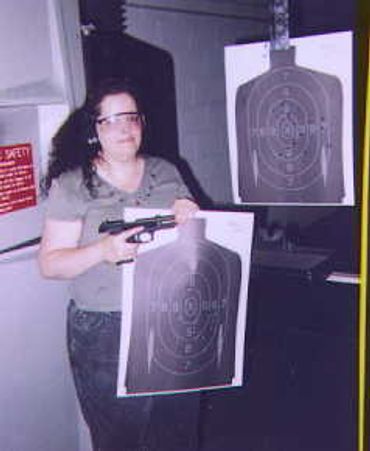 Target practice with Art Aplan, who was head training officer for law enforcement in Pierre, SD He t