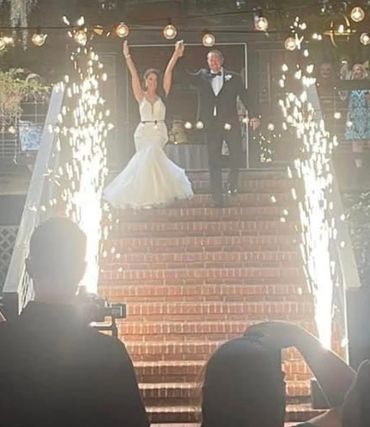 This is the bride and groom entrance to the reception as we are using cold spark fireworks.