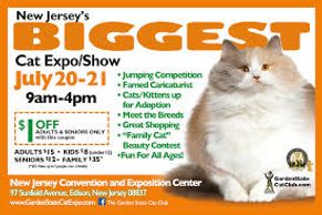 Saturday July 20 - Sunday July 21, 2019
9:00 am - 4:00 pm
NJ's Biggest Cat Expo and Show
NJ Conventi