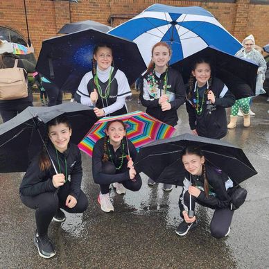 Made the best out of a rainy day with the BEST students and families! ☔️🌈🍀 Pittston City St. Patri