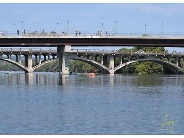 Bridge over the water; Bridge over the Lady Bird Lake Austin