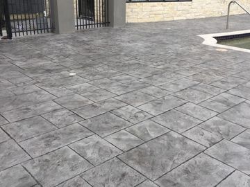 Stamped concrete installation