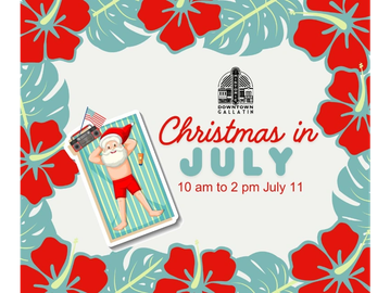 Santa relaxes poolside for Christmas in July event on July 11.