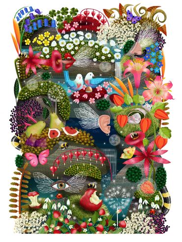 'Dawn' from the 'Garden of Earthy Delights' 'Panels' -A1 Limited Edition Fine Art Print by Karen Jon