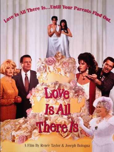 A comedic film poster featuring a large wedding cake and characters in dramatic poses.