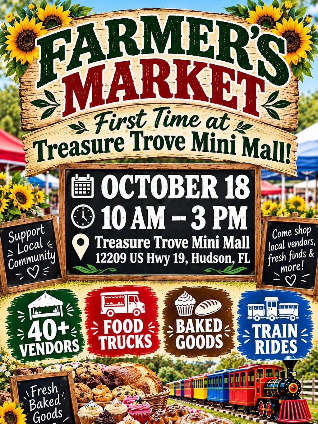 Join Us October 18th Outside For Our 1st Farmers Market