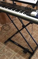 Pedal-lock installed on a double keyboard stand with a light weight sustain pedal no longer slipping