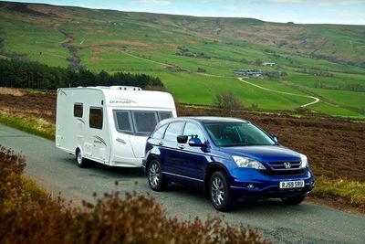 car towing a caravan
