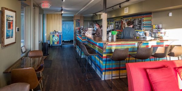 Inside view of restaurant with table and chair